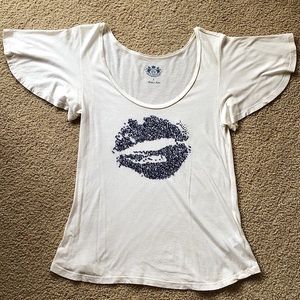 Juicy Couture sequin lip tee